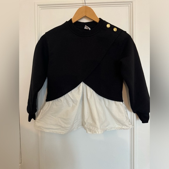 Zara Girls sweatshirt/poplin shirt 2in1. - Picture 2 of 5
